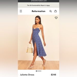 Reformation Juliette Dress in Blue Ink Blot